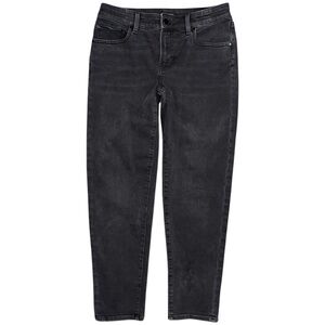 Talbots Everyday Relaxed Straight Jeans Size 4 Black Aspen Wash Mid Rise Stretch